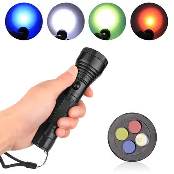 

LED Mini Four Colour Flashlight Super Bright Handy Torch Bicycle Handle Light Waterproof Lamps Aluminum Alloy Torch
