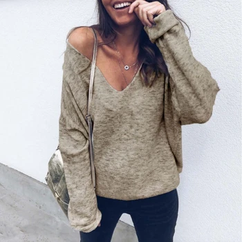 

New 2019 Women Sexy Winter Warm Knitted Sweater Snowflake Knitted Pullover Tops Blouse