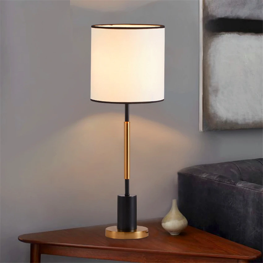 

Modern Metal LED Table Lights Office Decorative Cloth Lampshade Desk Lamps Bedroom Bedside Reading Table Lamps Kitchen Fixtures