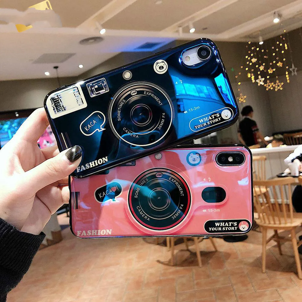 

Uxia Flash Camera Phone Case For Iphone 6 7 8 Plus Xs Max Xr X Blue Ray Soft Tpu Case For Iphone 6 6s Plus 7 8 X Cover Coque