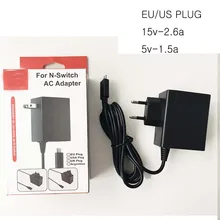 Портативный ЕС/США штекер типа C 15 в 2.6A адаптер переменного тока зарядка быстрое настенное зарядное устройство для NS nintendo переключатель и переключатель Дока
