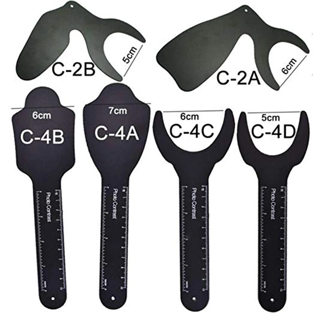 

Dental Orthodontic Black Background Photo Image Contrast Board Oral Cheek Plate with Scale Autoclavable Dentist Tools