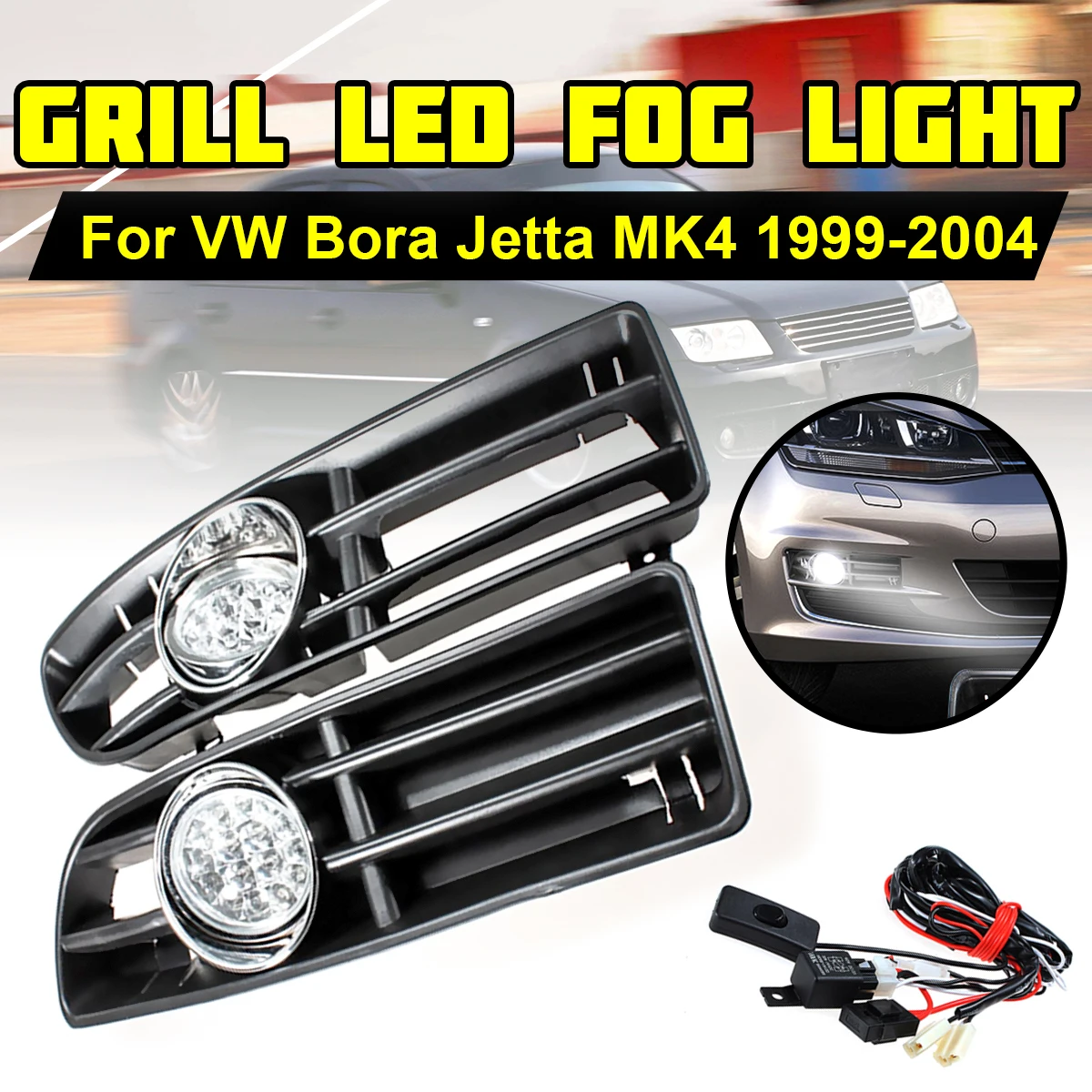 Buy Front Lower Bumper Grill LED Fog Light Lamp for VW
