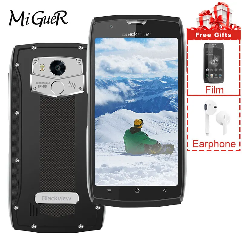 Blackview BV7000 Водонепроницаемый смартфон с 5 дюймовым дисплеем четырёхъядерным