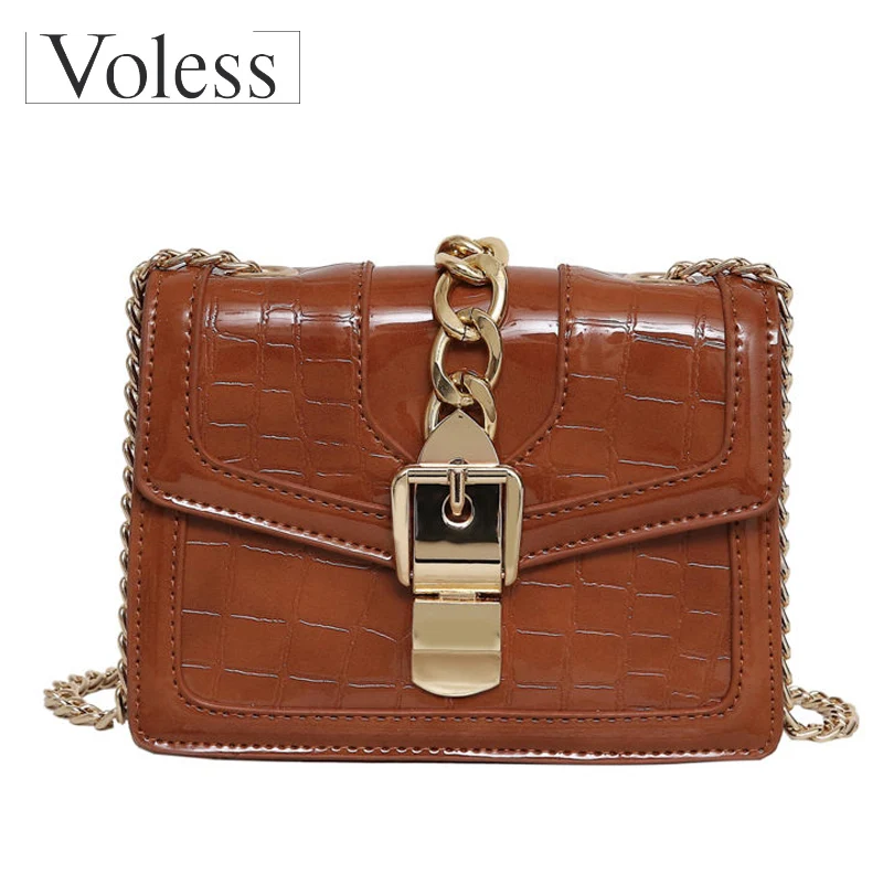 

2019 PU Leather Women Messenger Bag Ladies Crossbody Bag Chain Trendy Alligator Small Flap Phone Handbag Girls Shoulder Bags Sac