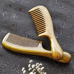PrettySee натуральный гребень для волос сандаловые Гребни антистатические деревянные волосы кисточки со стандартными зубьями и круглой ручкой