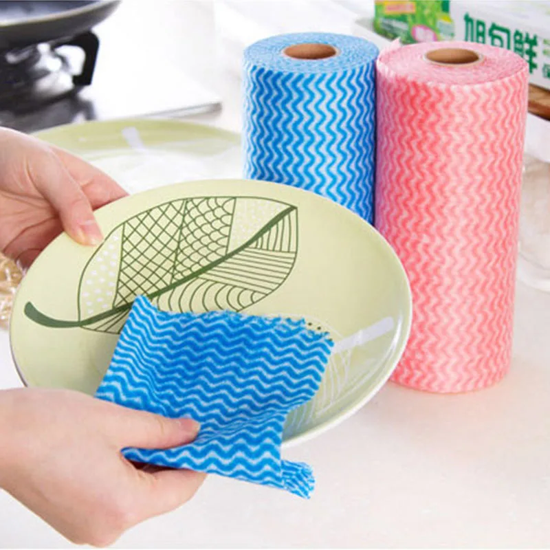 

Wipe Rugs 50pcs Free Cutting Multipurpose Disposable Wipes Dishcloth Cleaning Towel Non-woven Fabrics Kitchen Tools Eco Friendly