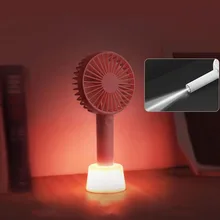 BRELONG мини малошумный Настольный/ручной вентилятор розовый белый портативный USB Перезаряжаемый теплый белый мерцающий ночник 5 V UT-043