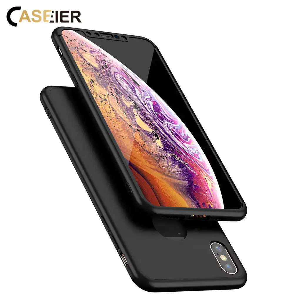 

CASEIER Hard PC Case For iPhone XR XS MAX 7 Plus 8 Plus Shield Three-Section PC Phone Case For iPhone 10 6 6S 7 8 XR XS Cover