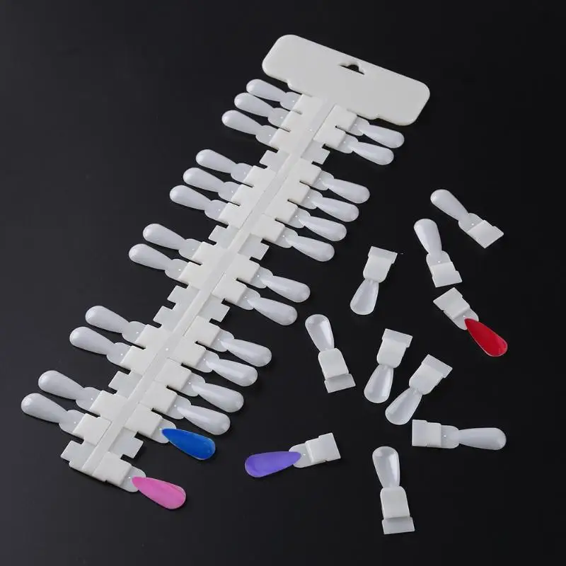 

36pcs Removable False Nail Tips Fake Nail Art Polish Color Card Plastic Nail Art Display Board Rack Manicure Practice Tool