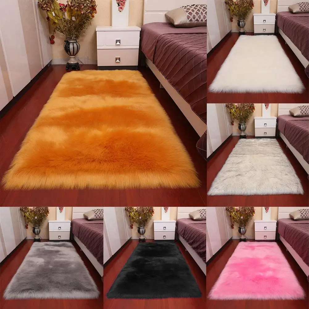 80cm x 160cm Rectangle Faux Wool Soft Carpet Rug Floor Mat Living Room