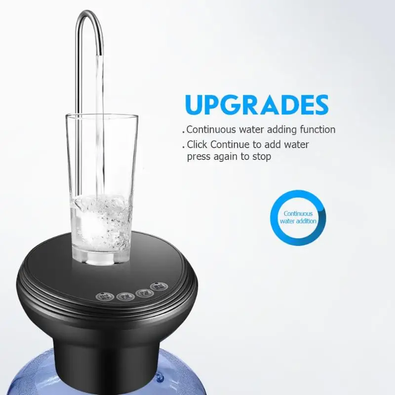 Portable Automatic Bottled Water Pumping Tap Electric Water Dispenser USB Rechargeable Water Pump Drinking Bottle 1.2/1.8L