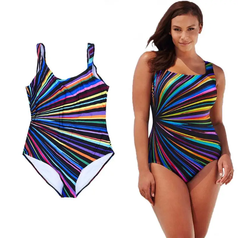

2019 Plus Size 3XL Swimwear Women One Piece Swimming Costume Back Cross Padded Swimsuit Monokini Push Up Bikini Sets