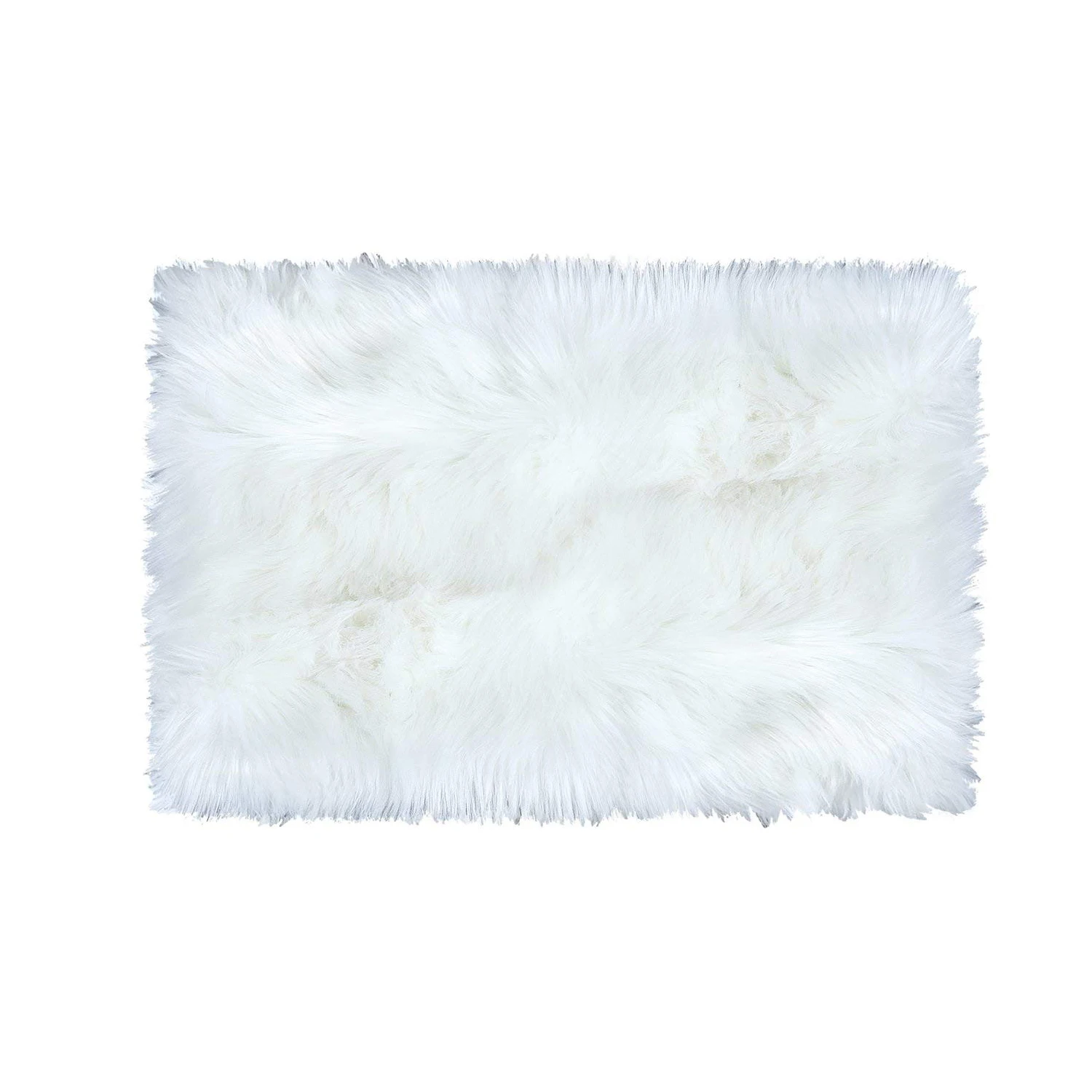 IALJ Top Super Soft Faux Fur Sheepskin Area Rug Shaggy Silky Plush Carpet White Faux Fur Rug for Bedroom Bedside Rugs Floor, 2