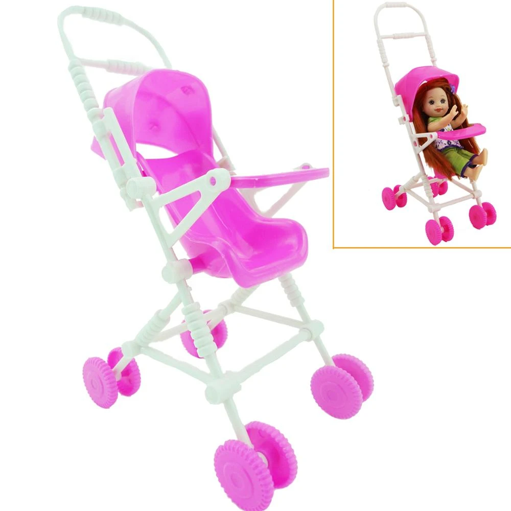 Accessoires De Poupee Pour Barbie 1 Ensemble Meubles De Chariot De Poussette Pour Bebe Rose Pour Barbie Sœur Kelly Aliexpress