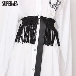 SuperAen кружево широкие пояса для женщин дикий повседневное Модные женские с кисточками Лето 2019 г. Новый
