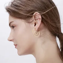 Женские Сияющие серьги-гвоздики Стразы геометрический золотистый нержавеющая сталь элегантные подарки для девушки