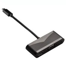 Тип с разъемами типа C и HDMI4Kx2K+ VGA+ USB2.0 с 3,5 мм аудио Интерфейс кабель-переходник