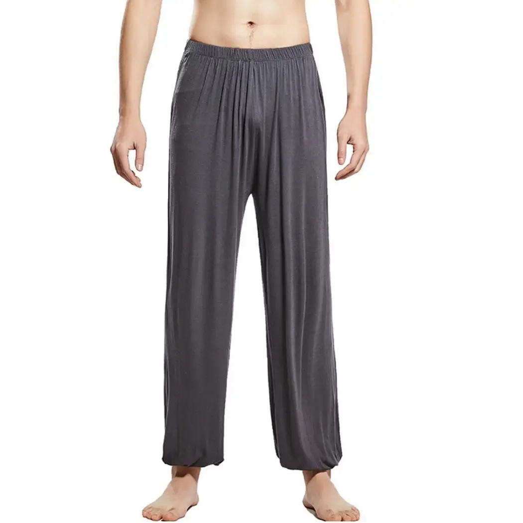 Мужские эластичные штаны для йоги Kung FuTai Chi на плоской подошве для пилатеса, беговые мягкие однотонные удобные штаны для спортзала