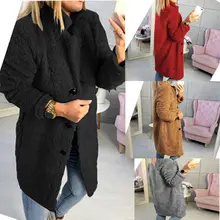 ; Женская обувь в зимний толстый теплый плюшевый медведь карман флисовая куртка, Пальто Верхняя одежда; пальто Дамская мода X длинное меховое пальто