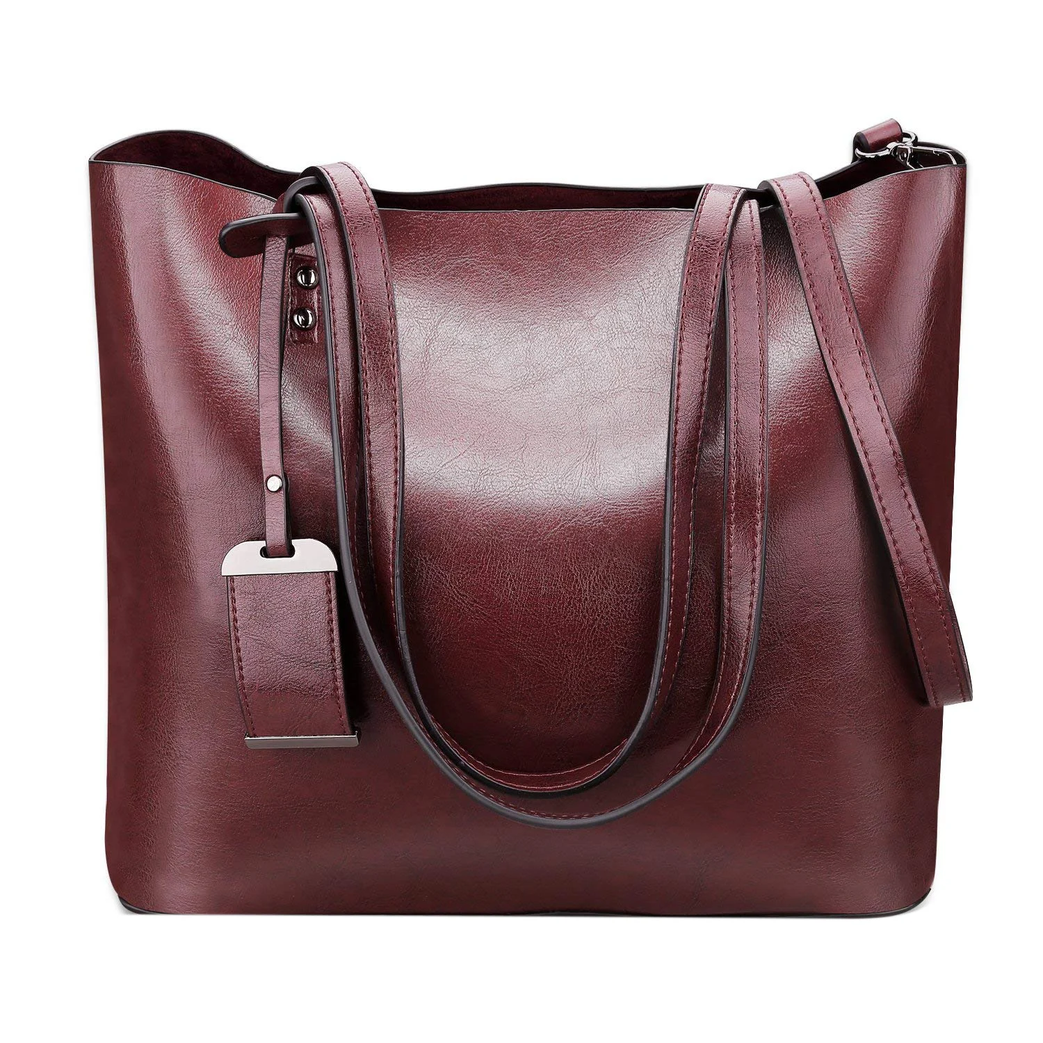 

Women Casual Shoulder Bag Genuine Leather Handbag Large Capacity Bag,Dark Purple
