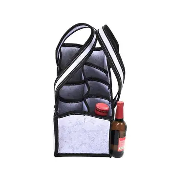 

1PCS Foldable Washable Wine Beer Bottle Bag Felt Cloth Large Insulated Cooler Bags Reusable Lunch Bag for Wine Food Textile