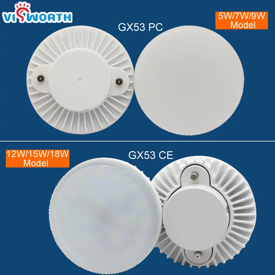Gx53 LED Bulb Light Under Cabinet Lights 5W 7W 9W 12W 15W 18W Wardrobe Light AC 85 265V Led Spotlight Cold Warm White Puck Light|led bulb|lamp 5wgx53 led lamp - AliExpress