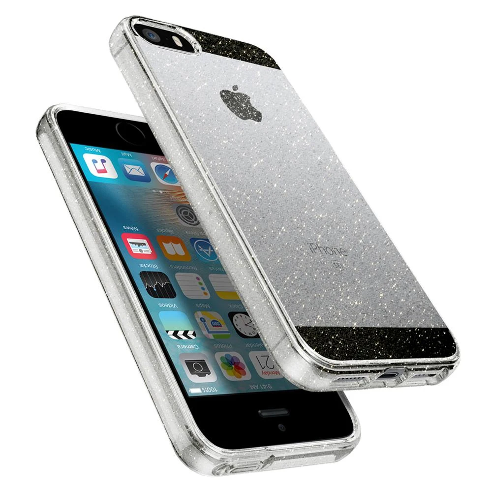Защитный чехол Spigen для iPhone SE/5S/5 Liquid Air Glitter прозрачный/041CS21959/100/50|Бамперы| |