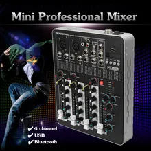 LEORY bluetooth профессиональный 4 канальный DJ цифровым микшером контроллер с USB цифровой задержки мини аудио DJ Mezclador получить amcontrol