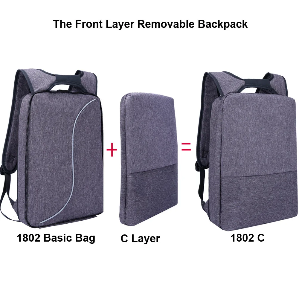 

Removable Oxford 15.6 inch laptop backpack men computer back pack male USB multi-function large school bags bagpack Mochila