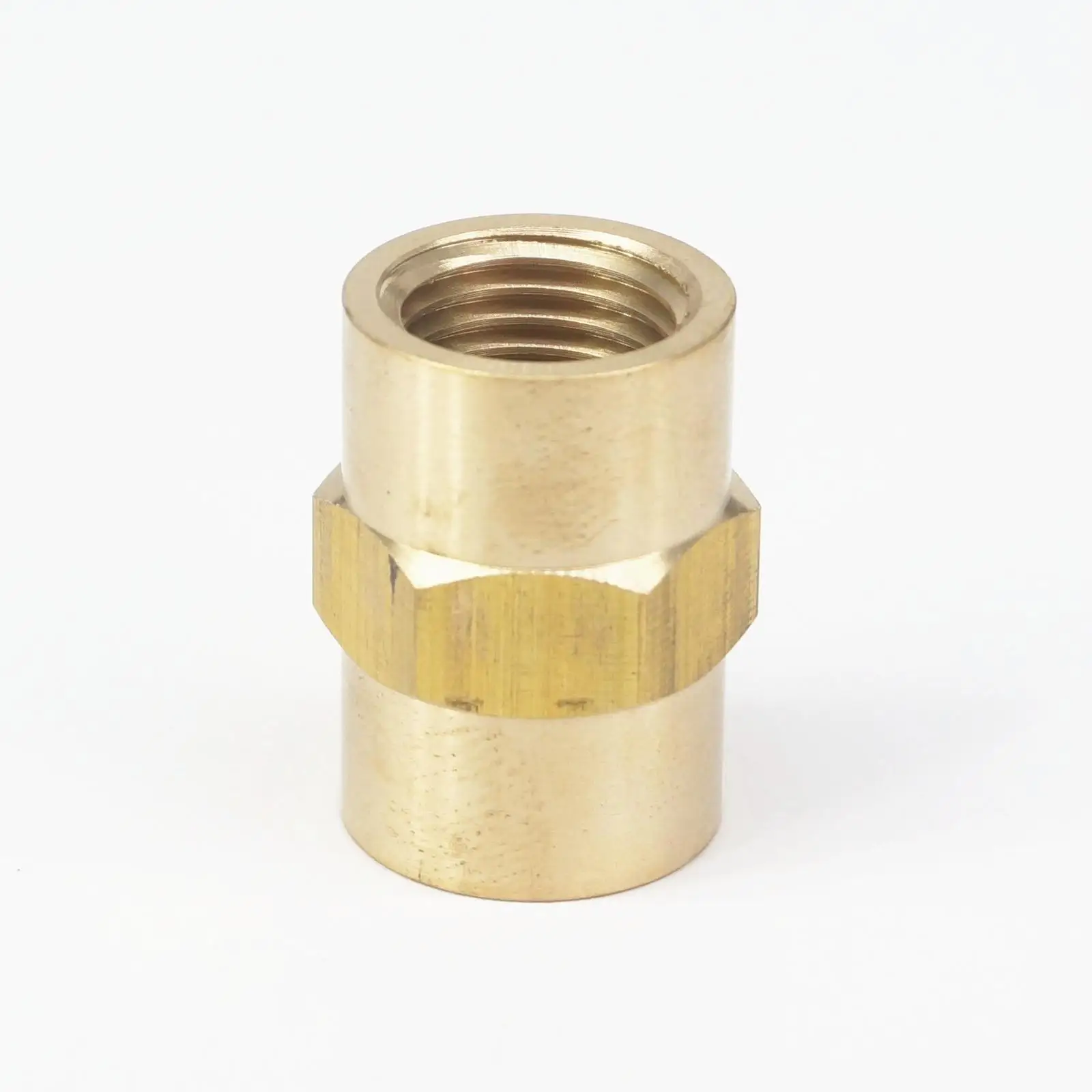 

1/4" BSPT x 1/4" NPT Female Hex Nipple Reducer Brass Pipe Fitting Connector Adapter Water Gas Fuel Max Pressure 229 PSI