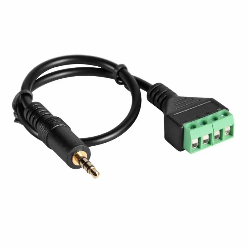 

3.5mm Stereo 4 Pole Male Plug to 4 Pin AV Screw Video Balun Terminal Cable Audio Headphone Plug Weldfree green terminal adapter