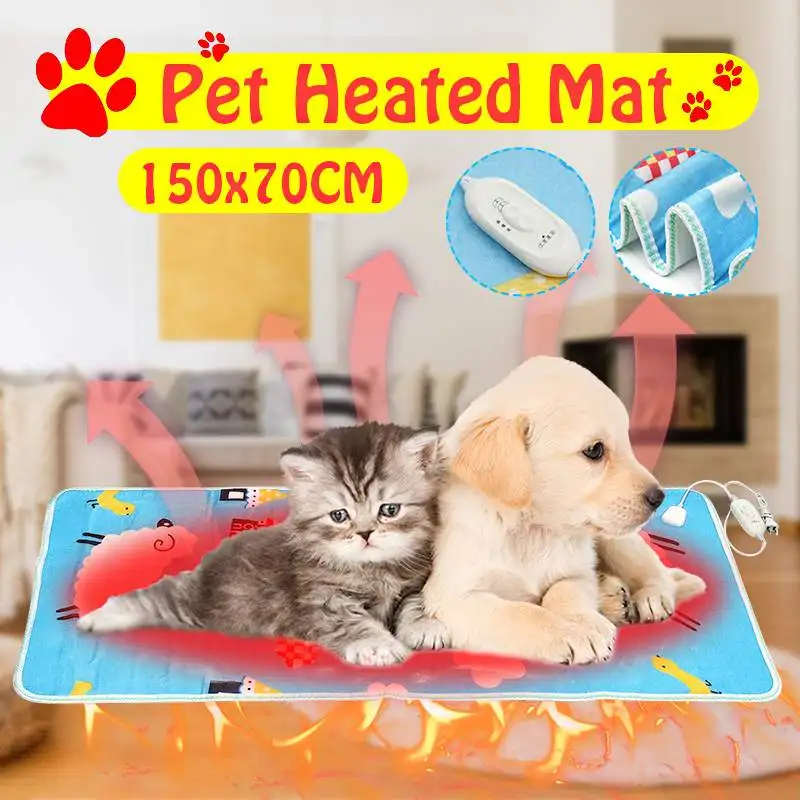 

Warmtoo Electric Blanket 150x70cm Adjustable Thermostat Printing Electric Heating Blanket Cat Dog Heater Mat Heated Seat