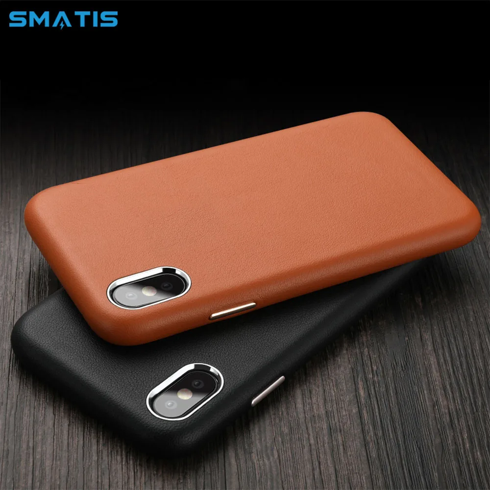 

Luxury Phone Case for iPhone XS Max 7 X XR 8 6S Plus Cases Original Genuine Leather Hard Coque Cover Shockproof Protection Shell