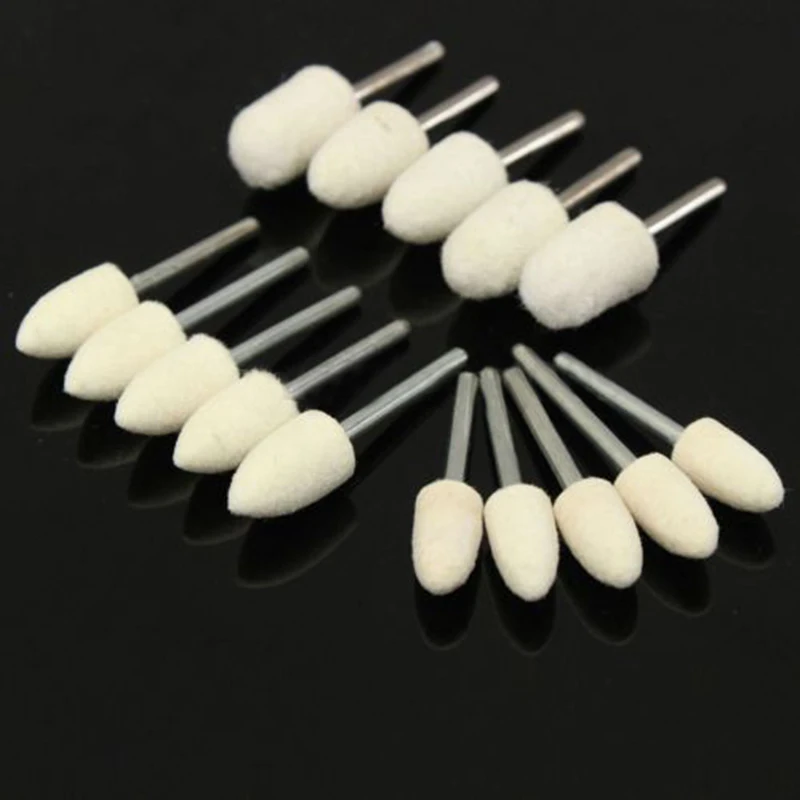 

Set Of 25PCS Beige Bullet Shape Wool Felt Polishing Buffing Wheels Props Useful