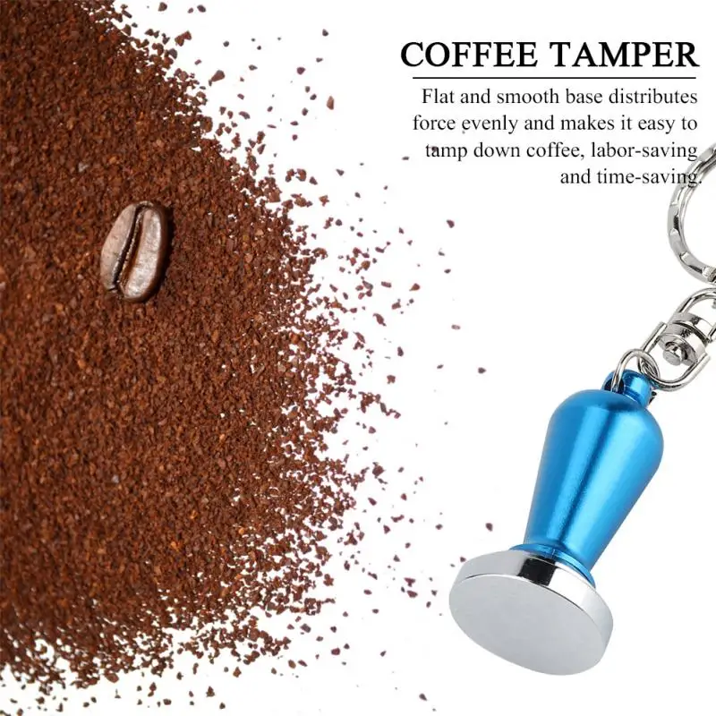 

Espresso Coffee Tamper 23mm Diameter Stainless Steel Flat Base Barista Key Chain Ring Decoration Coffee Kitchen Accessories