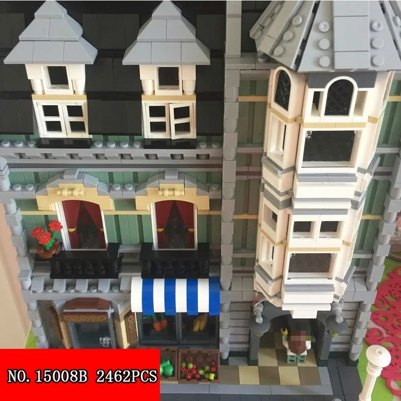 

Lepin 15008B Streetscape Series Of Print Engraved Green Store Lighting Edition Assembling Alpinia 2462pcs Building BlocksToys