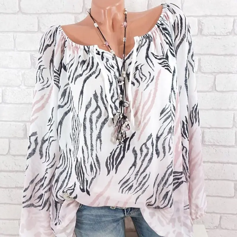 

Vintacy Women Blouses Shirts Casual Plus Size Green Summer Boho Loose Leopard Print Elegant Travel Beach Female Basic Casual