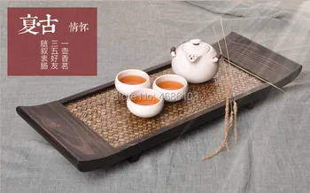 

Southeast Asian Style Thai Bamboo-Woven rectangular Japanese-style tea table Kung Fu tea tray solid wood dry tea tray tea