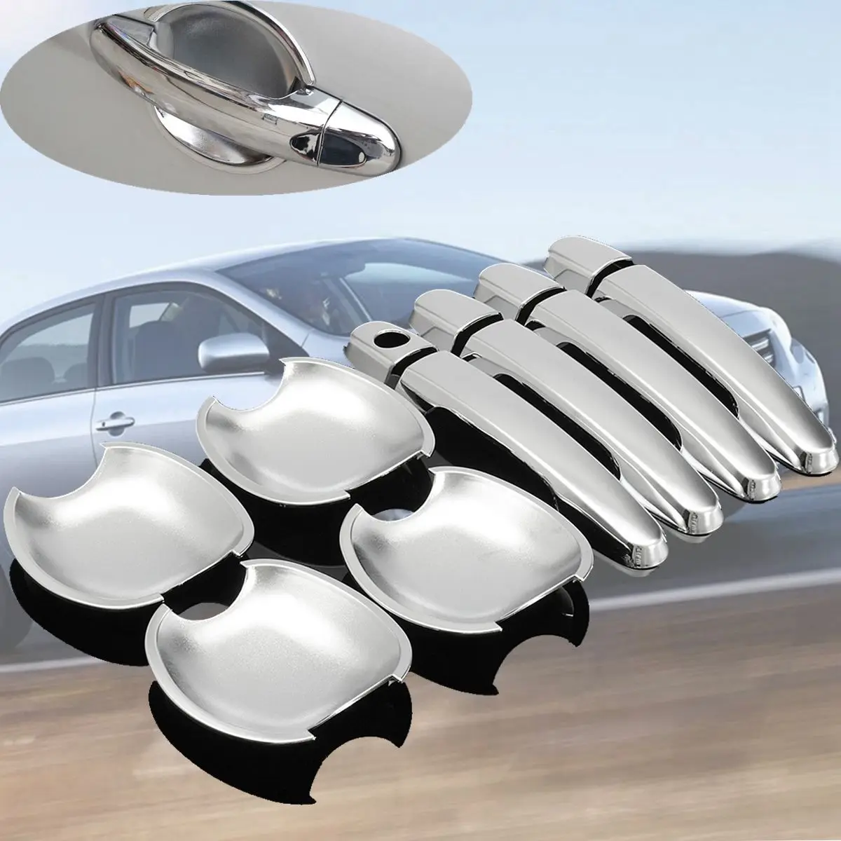 1 комплект крышка ручки двери автомобиля + чаши Chrome для Toyota /Corolla /Sedan /RAV4 /Yaris 2001