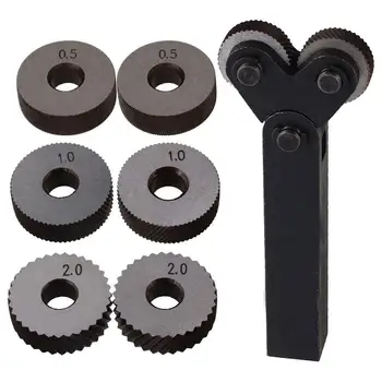 

Dual Wheels 0.5mm 1mm 2mm Pitch with 1.5mm Pitch Diagonal Coarse Linear Knurling Tool Set of 7