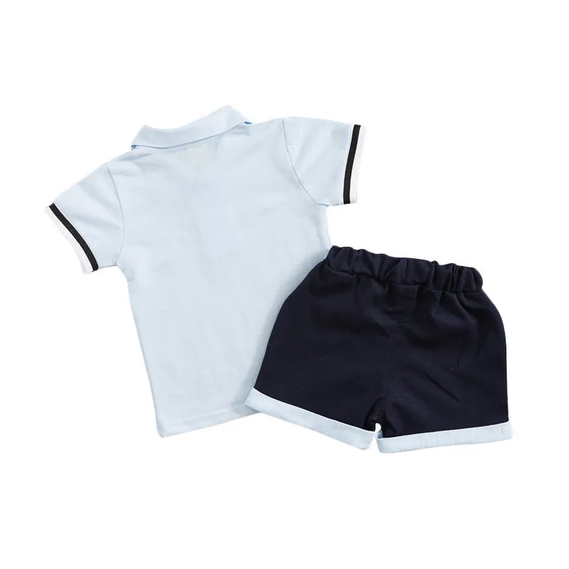Summer Baby Boys Clothes Set Cotton Toddler Suits Short Sleeve Shirt + Black Pants Children Clothing For Kids Boys Summer Baby Boys Clothes Set Cotton Toddler Suits Short Sleeve Shirt + Black Pants Children Clothing For Kids Boys