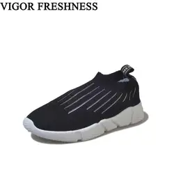 VIGOR/Женская обувь из сетчатого материала, женские носки, Осенние эластичные кроссовки, весенняя обувь, вязаные кроссовки на платформе