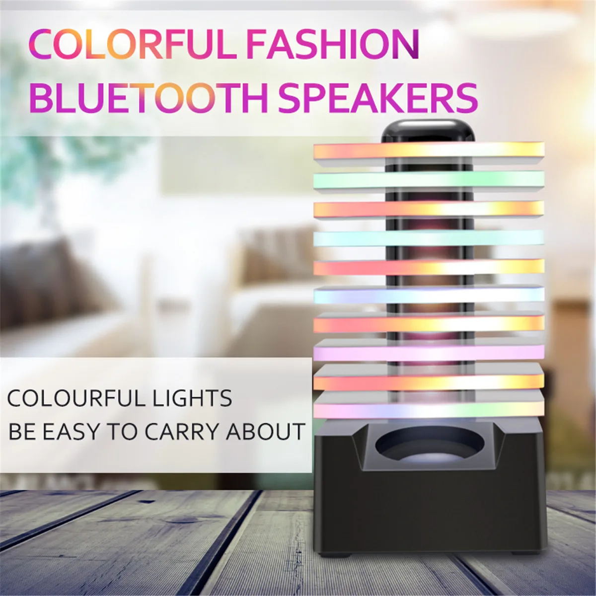 

LED Colorful Flash Light bluetooth Speaker HIFI Stereo Wireless Rechargeable Portable Sound Box USB Flash Subwoffer Speakers
