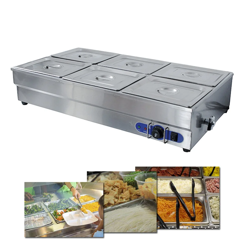 Electric Food Warmer With Tap Buffet Tray Equipment For Commercial