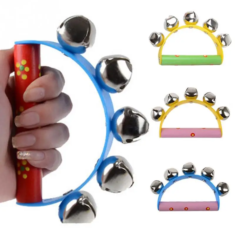 New 1Pcs Arrival Little Hand Held Tambourine Bell Metal Jingles Ball Percussion Musical