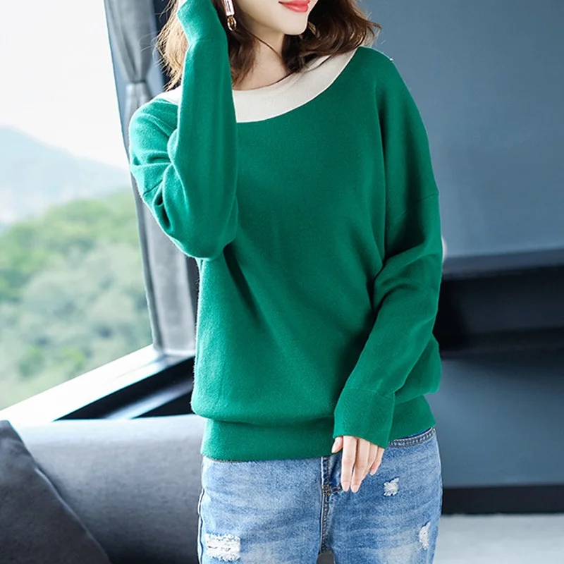 red Marca green Las Con Color Suéter 2018 La Capucha Otoño Invierno Larga Nuevo Mujeres De Casual Manga Black 1Tawdtt