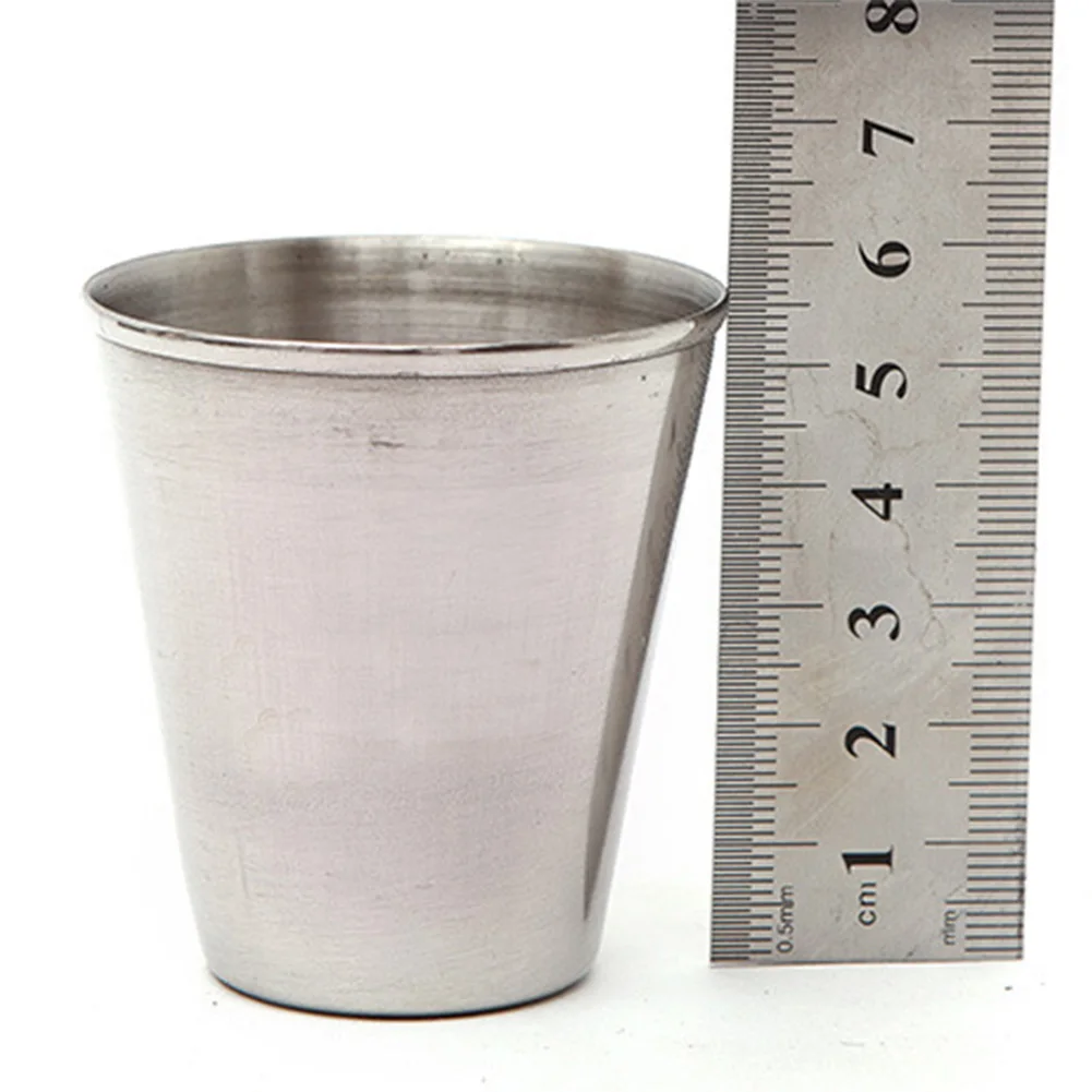4 piezas de cerveza taza al aire libre taza portátil vino Durable de viajes de senderismo con cubierta café de agua de acero inoxidable Mini