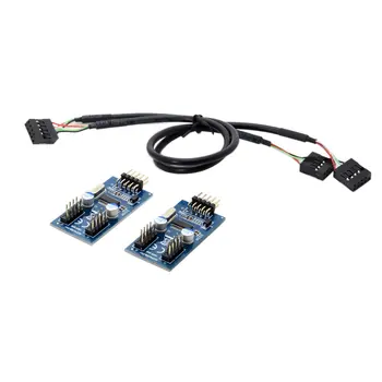 

Chenyang 9pin USB 2.0 Header 1 to 2 / 4 Female Extension Cable HUB Connector Adapter Port Multilier