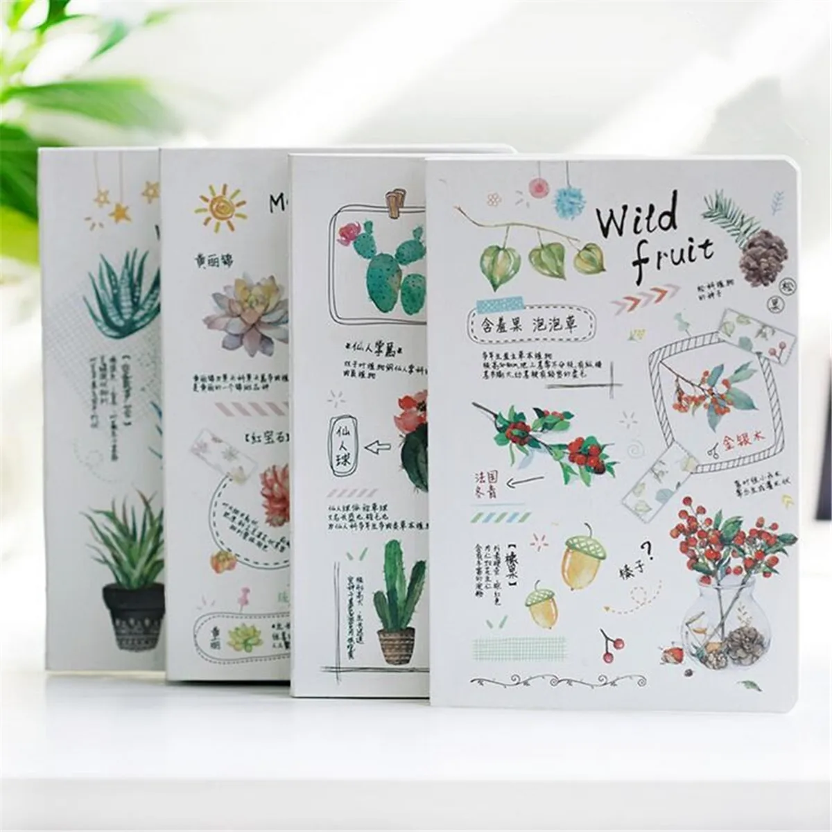 

1PC Planner Diary Journal Grid Notebooks Cute Plants School Supplies Students Writing Pads Blank Lined Papers Study Notebooks